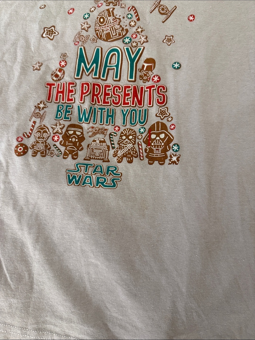 Star Wars Light Gray Kids' Holiday Tee with Festive Graphic - Picture 3 of 7